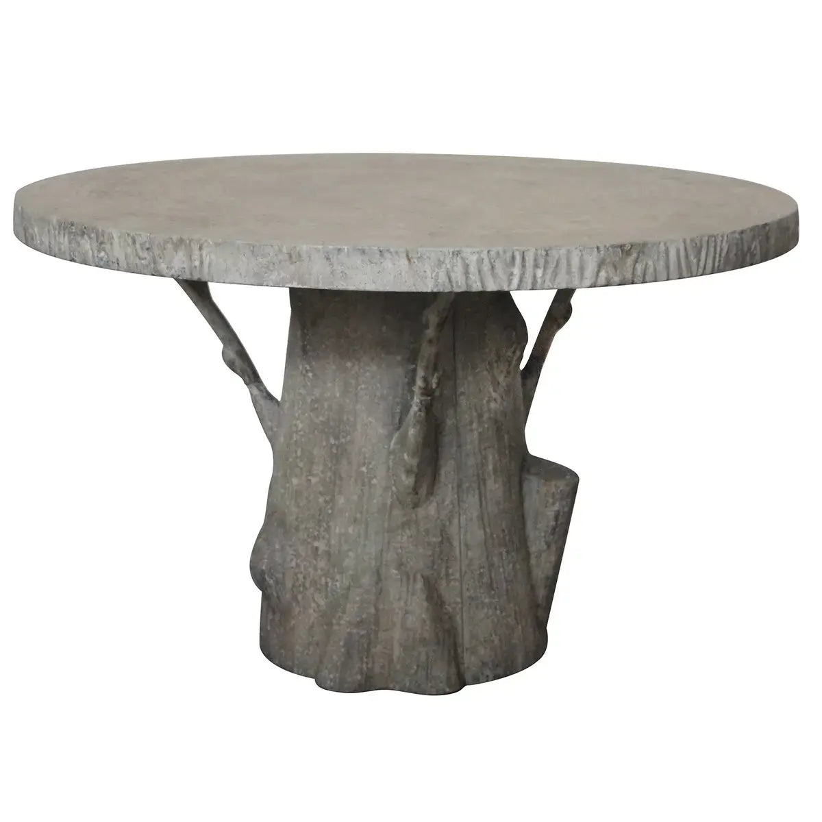 Rustic Faux Bois Gathering Table - Farmhouse Style Wooden Dining Table for Kitchen, Dining Room, or Outdoor Patio - Perfect for Family Meals and Entertaining Guests