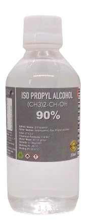 CERO ® 90% Pure Isopropyl Alcohol (IPA) for Cleaning Electronics, Makeup Tools, CPU, GPU & Screens - CAS 67-63-0 (250ml) - Perfect for Tech Maintenance, Beauty Tool Sanitizing & Home Disinfection
