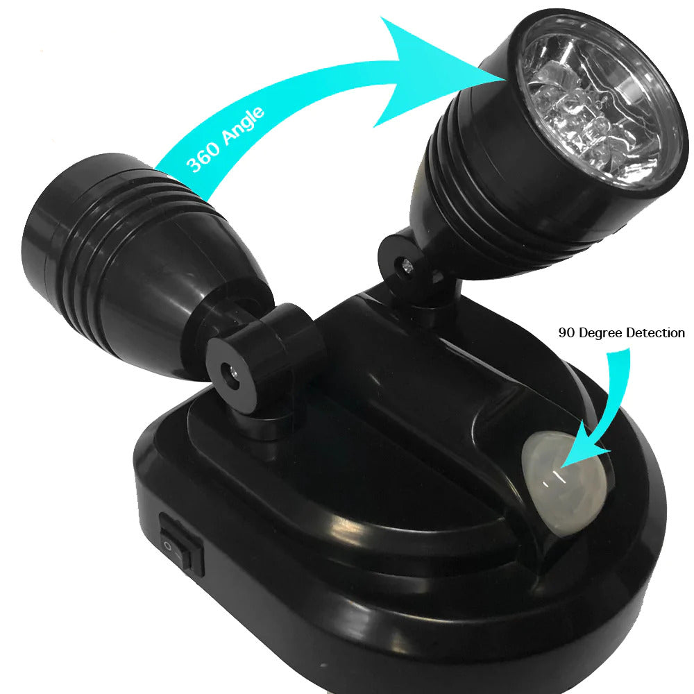 360 Degree Wireless LED Spotlight - Bright Adjustable Outdoor Lighting for Garden, Patio, and Security Use