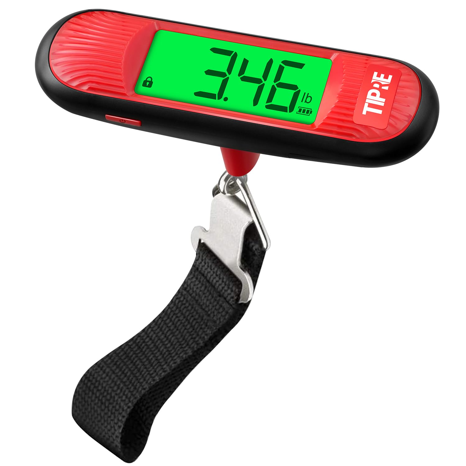 110lb Digital Luggage Scale with Backlight LCD & Hook - Portable Suitcase Weight Scale for Travelers, Battery Included (Red) - Perfect for Airports, Hotels, and Cruise Packing