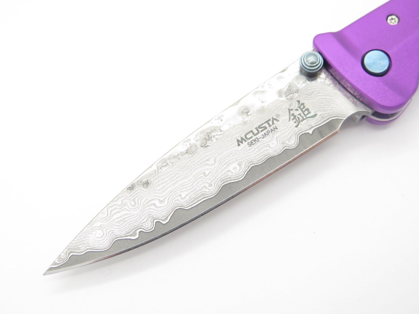 Premium Seki Japan 162D Purple Japanese Bushi Sword VG-10 Damascus Steel Folding Knife - Tactical EDC, Outdoor Survival & Collector's Item