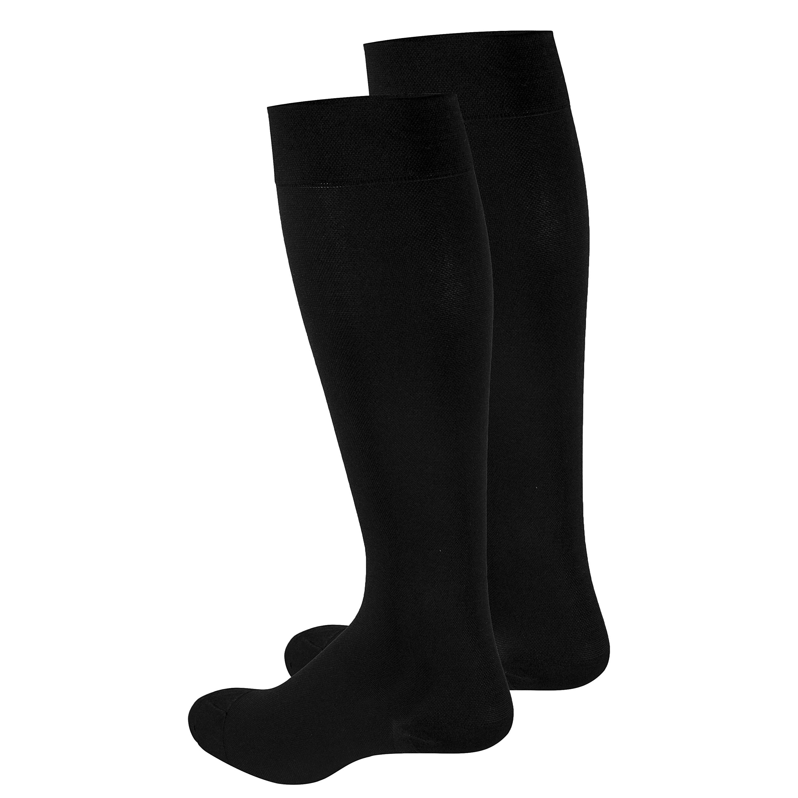 NuVein Medical Compression Stockings 15-20 mmHg - Knee High Support Socks for Women & Men - Closed Toe Black Medium - Ideal for Travel, Varicose Veins & Circulation Support