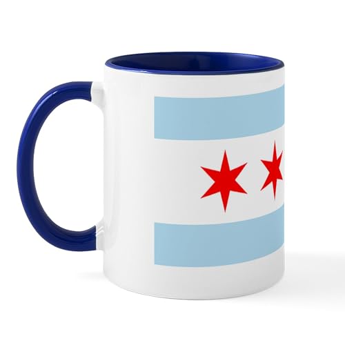 White/Navy Inside - Chicago Flag Mug