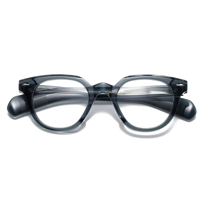Black Unisex Full Rim Irregular Oval Acetate Eyeglasses 2241 - Stylish & Lightweight Glasses for Men & Women - Perfect for Reading, Working & Fashion Accessories