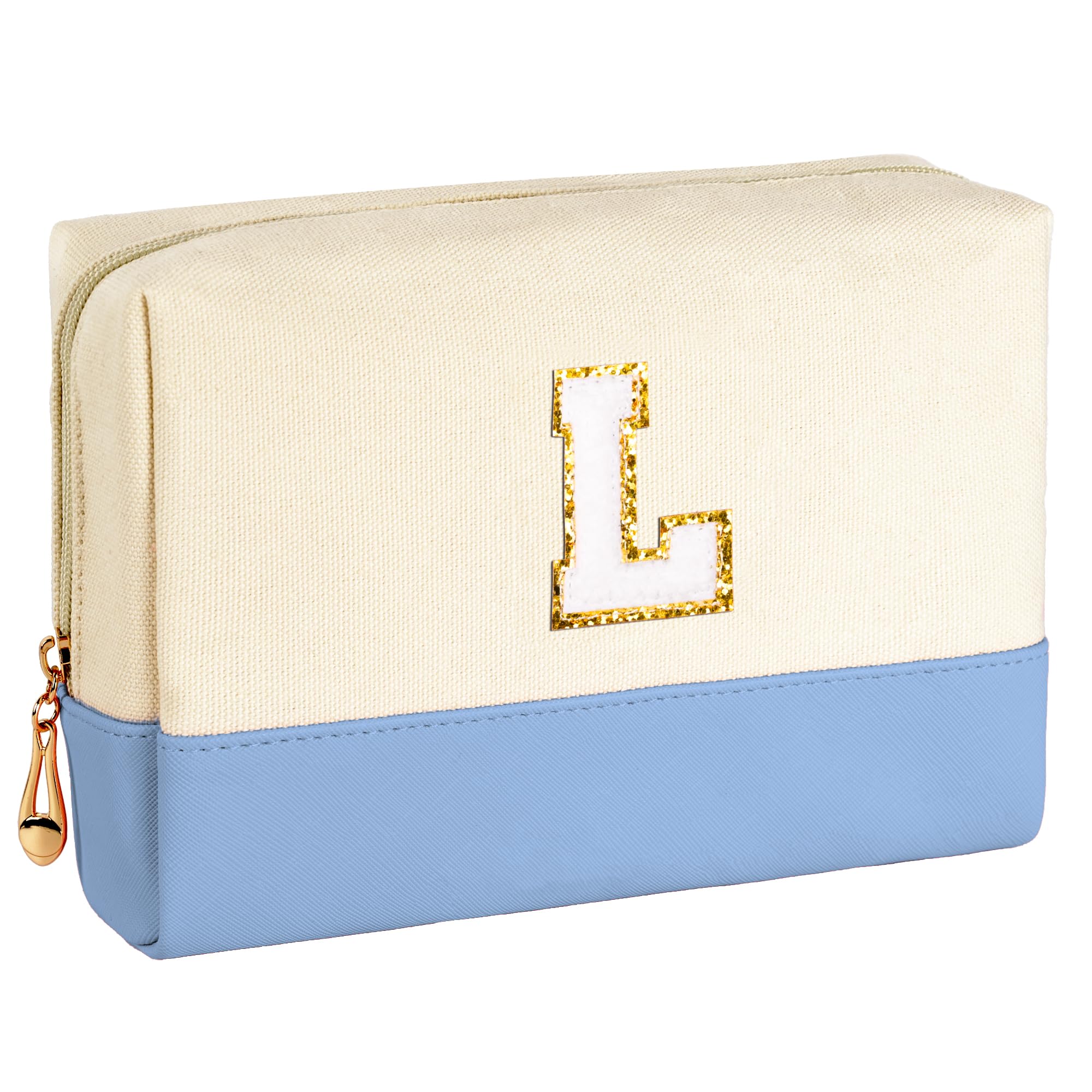 Personalized Birthday Gifts for Women - Monogrammed Chenille Letter Makeup Bag (Letter L), Cute Cosmetic Pouch for Travel & Organizer, Perfect Christmas Gift for Friends & Girls | Great for Daily Use, Travel, and Special Occasions