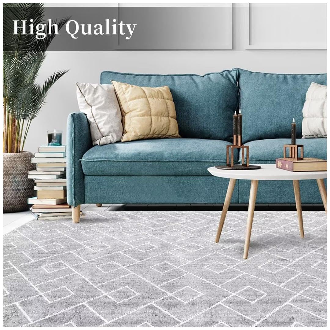 GARVEE 2x8 Runner Rug - Ultra Soft Non-Slip Shag Carpet for Hallway, Bedroom, Living Room | Geometric Design, Kid & Pet Friendly, Easy to Clean | Perfect for High Traffic Areas, Home Decor & Cozy Spaces
