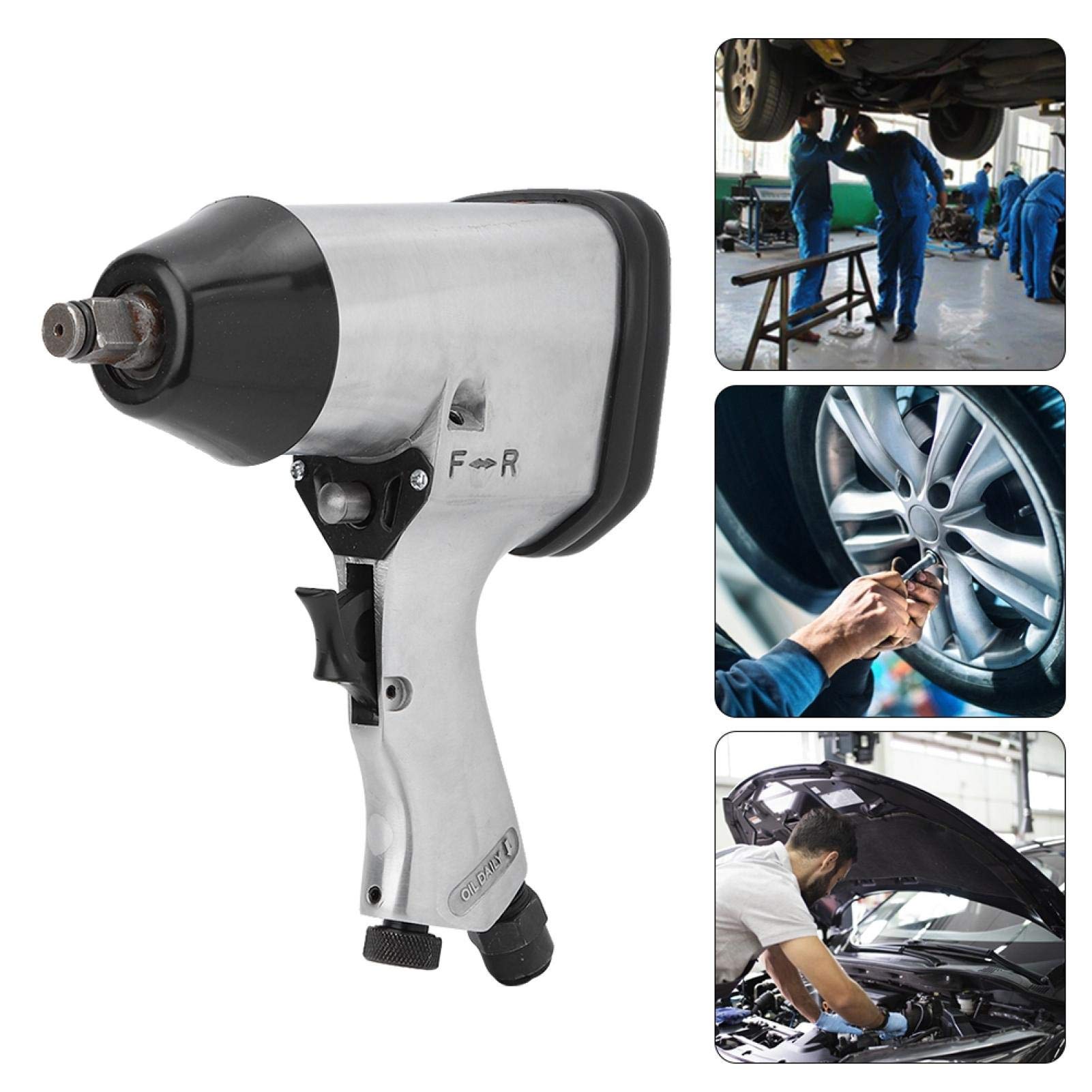 1/2 Inch 350Nm Pneumatic Air Impact Wrench with Japanese Inlet Connector - 4 Adjustable Power Levels for Auto Repair, Tire Changes & Heavy-Duty Mechanical Work