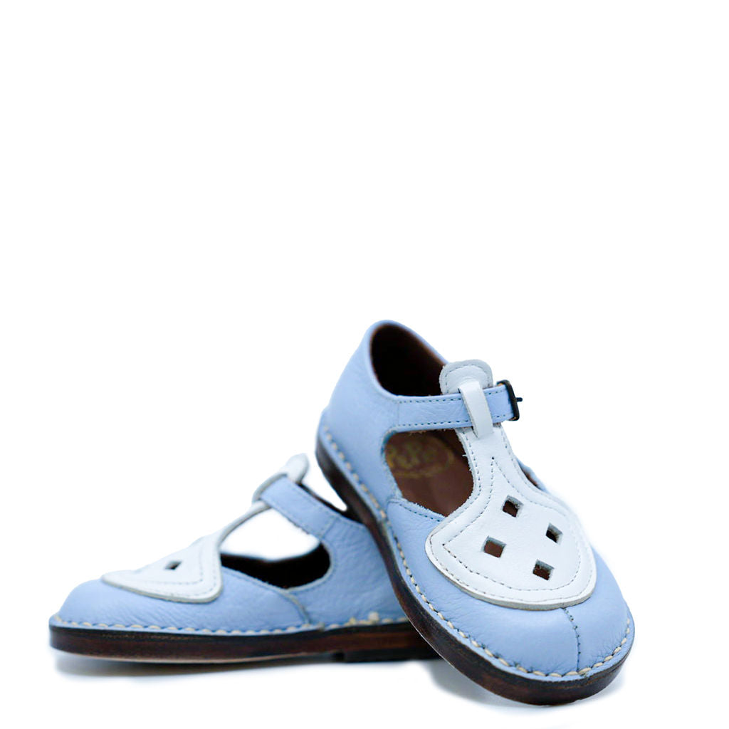 Vintage Pepe Baby Blue T-Strap Shoes for Infants – Perfect for First Steps, Photo Shoots & Special Occasions