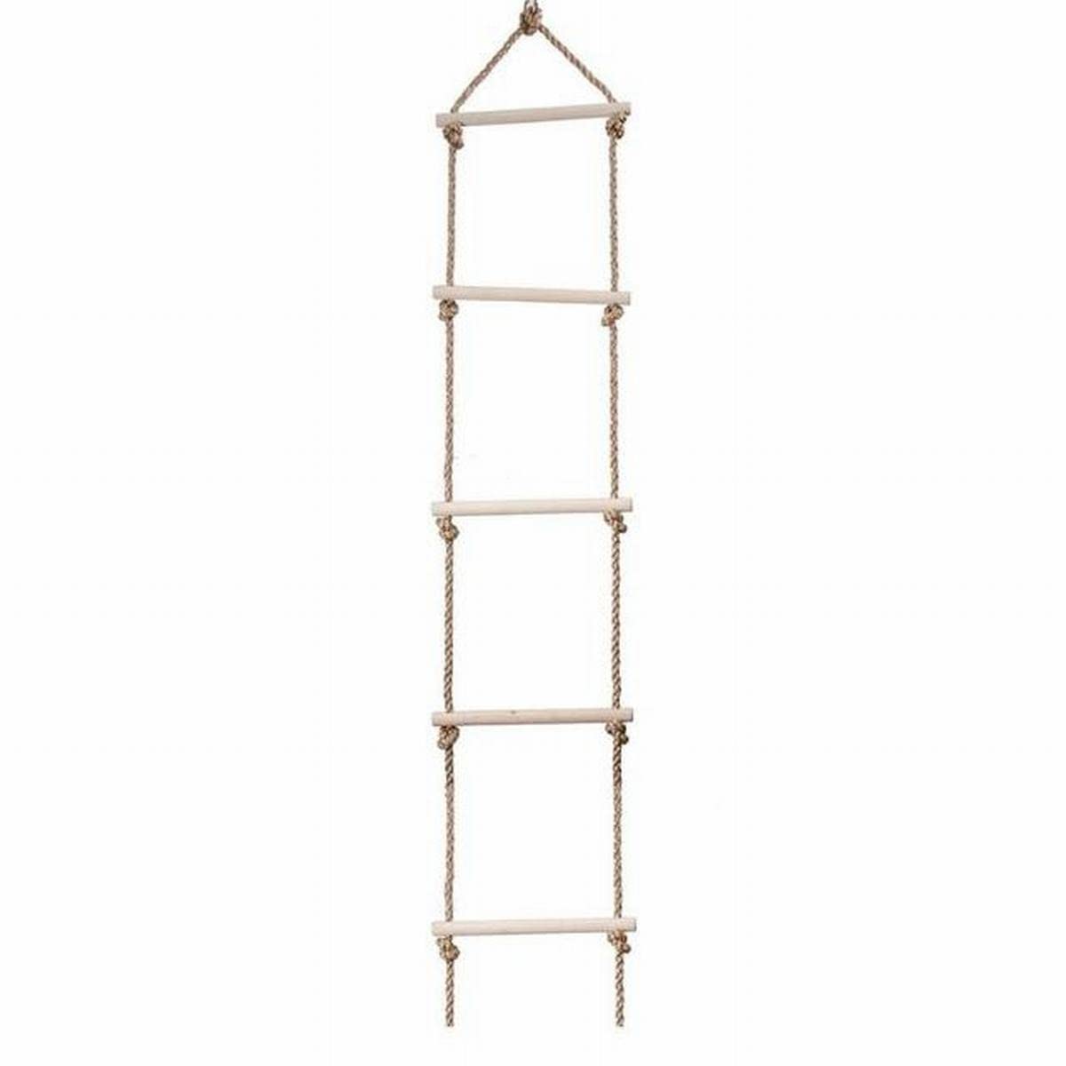 ZHAFG 5-Rung Wooden Rope Ladder for Kids - Safe Climbing Toy, Indoor/Outdoor Play Equipment, Treehouse Accessory, Backyard Swing Set Companion - Perfect for Playgrounds, Nursery, and Adventure Play Areas