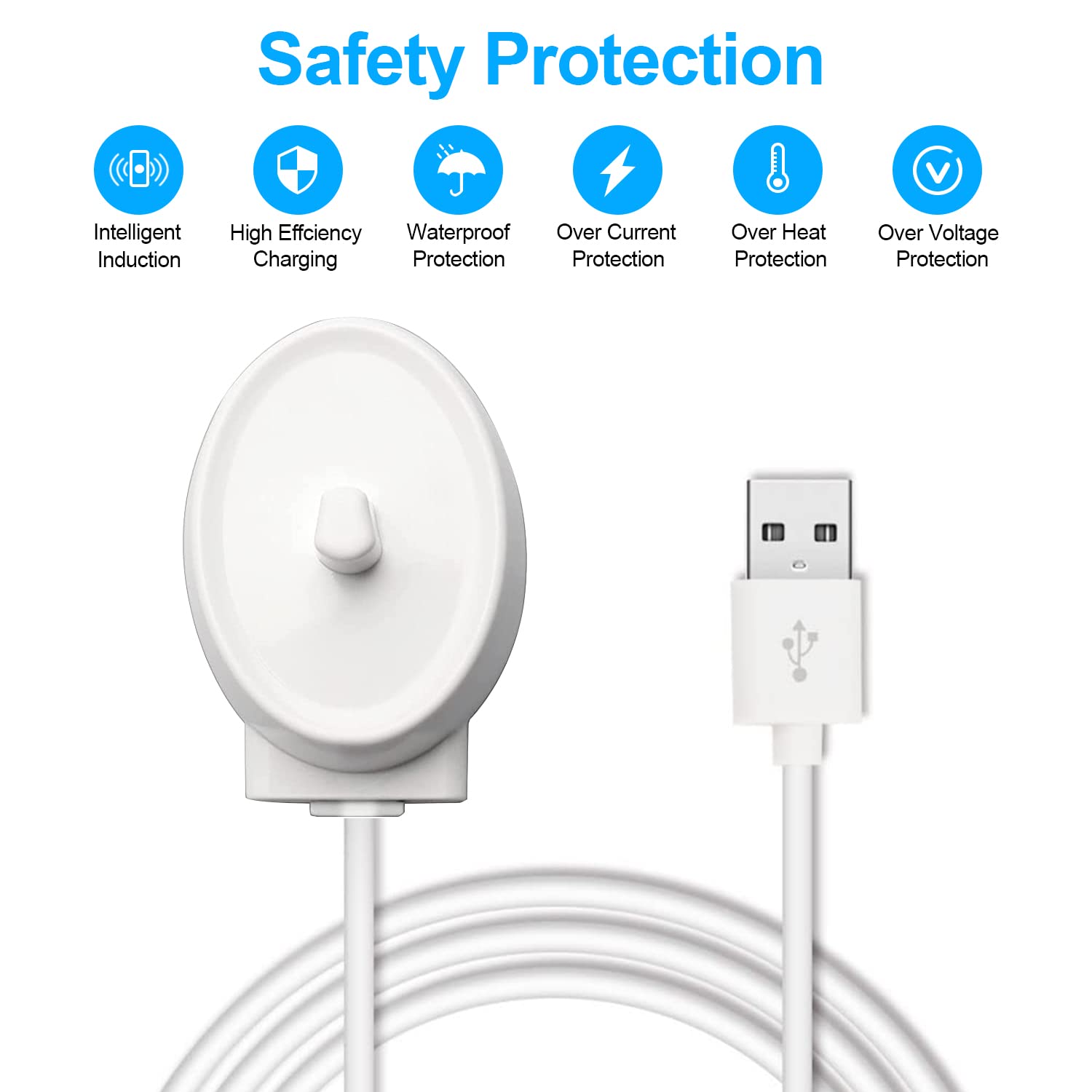 Braun Oral-B Electric Toothbrush USB Charger - Waterproof Inductive Charging Base for Oral-B Model 3757, Portable Travel Adapter | Perfect for Home, Office & Travel Use