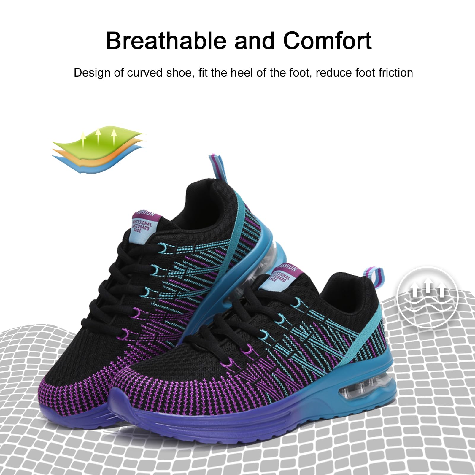 Hitmars Women's Lightweight Running Shoes - Breathable Gym Sneakers with Air Cushion for Jogging, Walking & Training - Wide Fit Athletic Sports Shoes (UK 3.5-8) - Perfect for Workouts, Casual Wear & Daily Activities