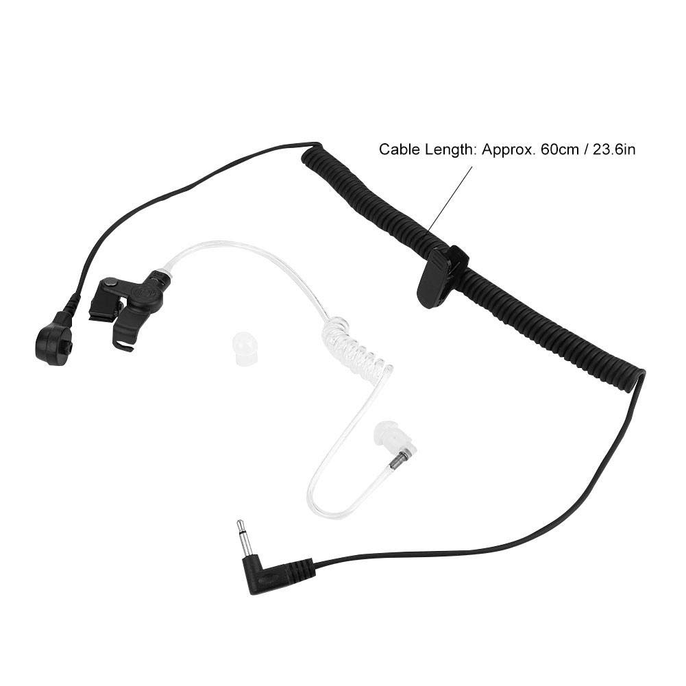 3.5mm M Head Convert Acoustic Tube Earpiece Ear Hook - Clear Coil Tube Earbud for Walkie Talkie & Two Way Radio Headsets - Ideal for Patrolmen, Security Guards, Hotel Staff & Event Ceremonies (Discreet Communication Solution)