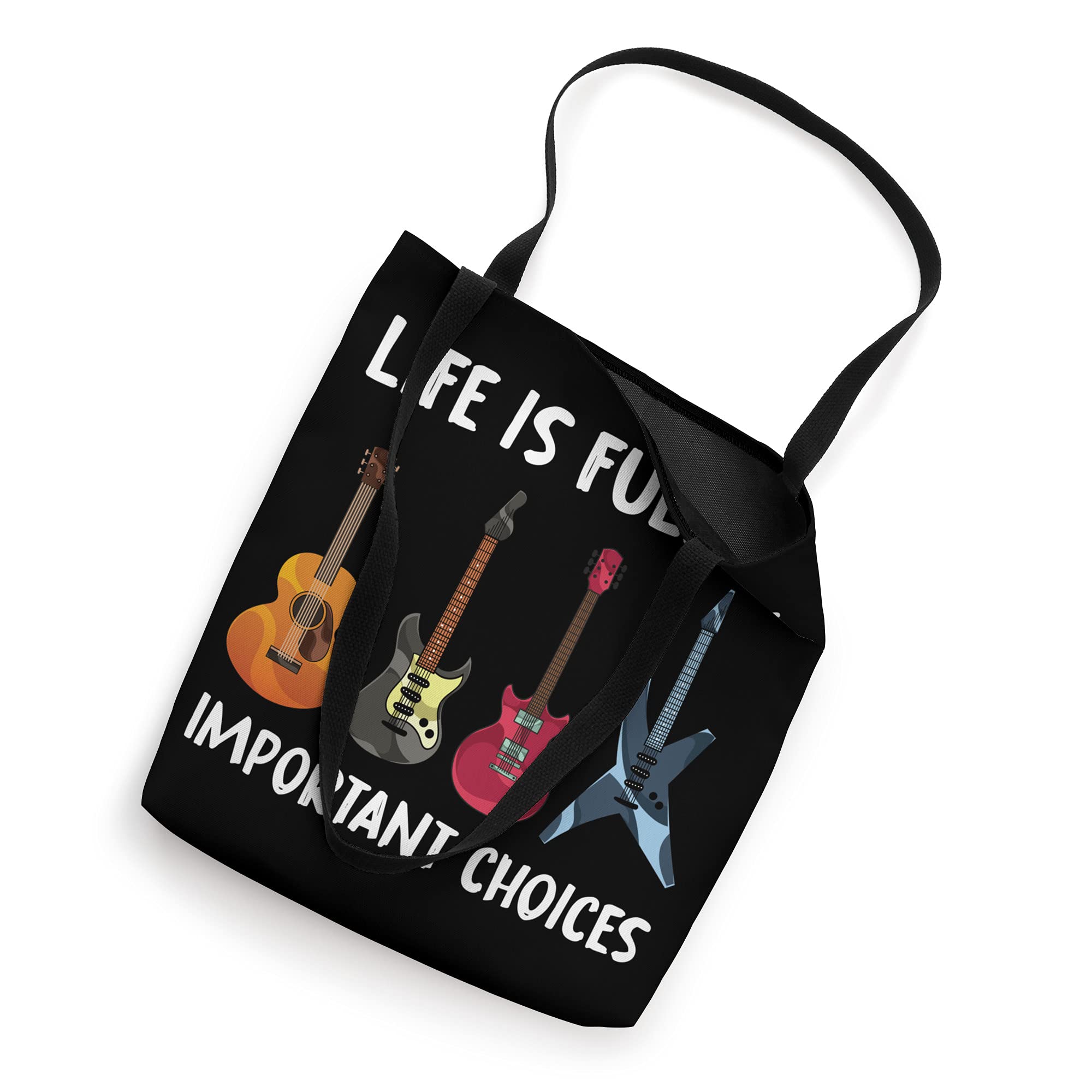 Funny Acoustic Guitarist Tote Bag - Musical Instrument Themed Cotton Canvas Electric Guitar Gift for Musicians - Perfect for Music Lessons, Concerts & Band Rehearsals