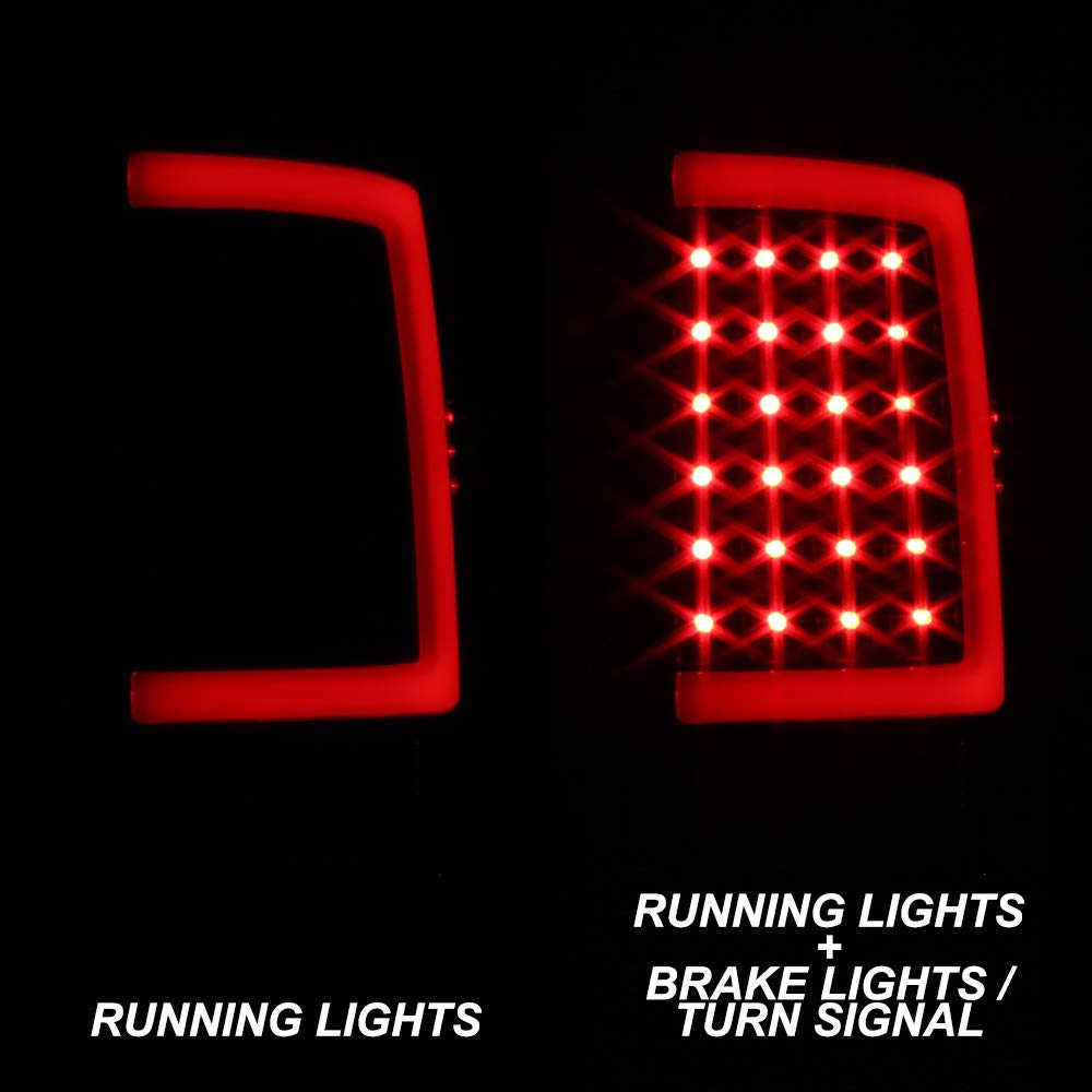 AKKON Full LED Daytime Running Lamp & Tail Lights for 2013-2018 Dodge Ram (Stock LED Model Only) - Black Smoked Housing | Enhanced Visibility & Style for Night Driving & Custom Truck Upgrades