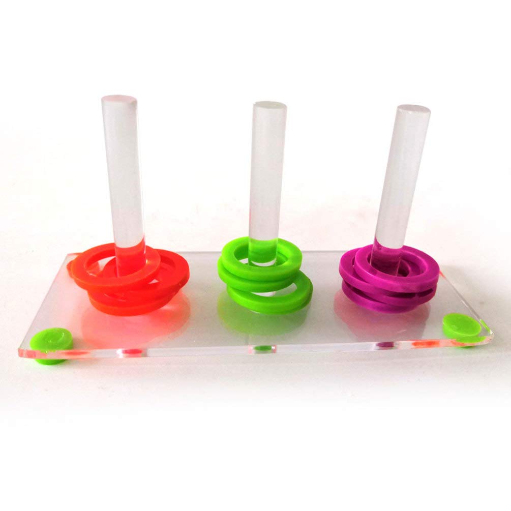 Balacoo Educational Puzzle Toys for Parrots - Interactive Bird Trick Tabletop Games, Stacking Rings & Color Separation Fitness Toys | Perfect for Parrot Enrichment & Mental Stimulation