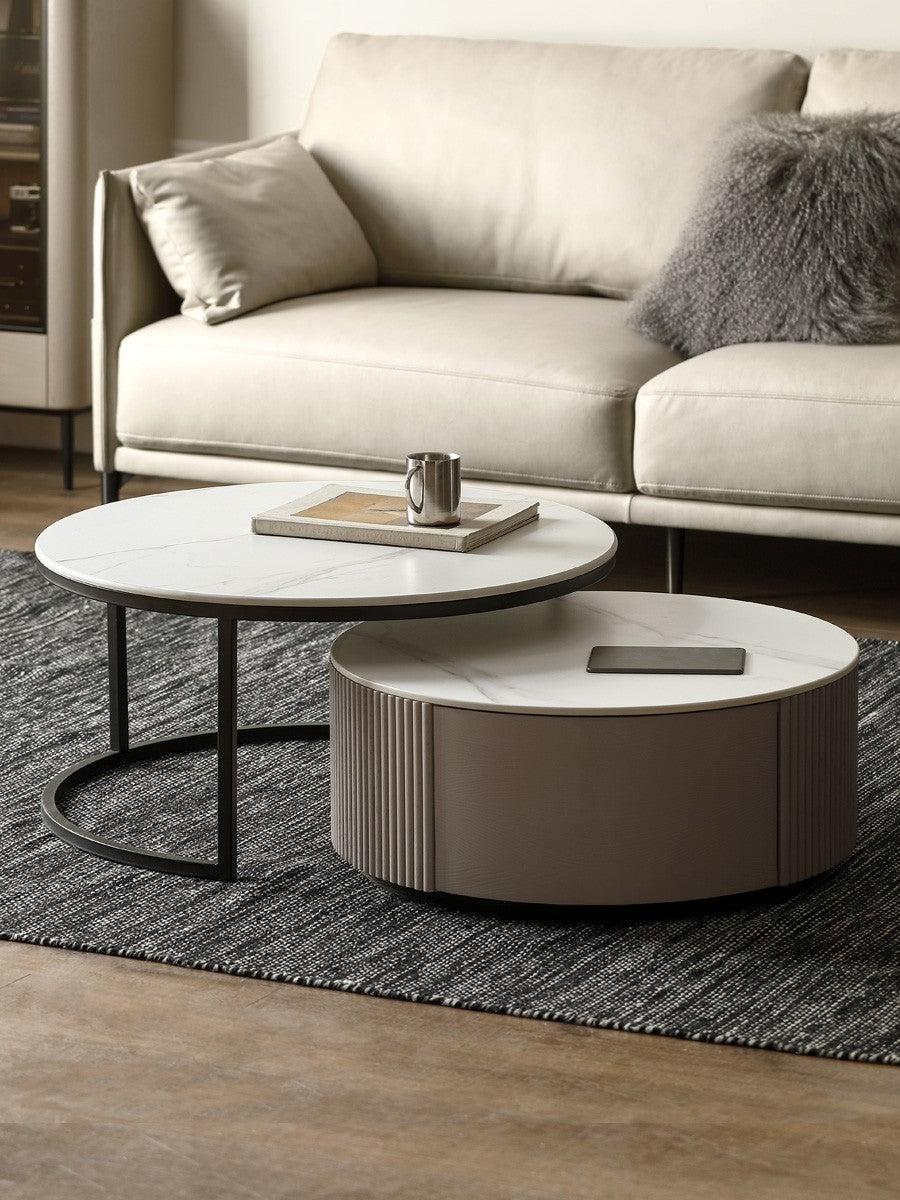 Solid Oak Wood French Style Luxury Rocking Coffee Table - Elegant Living Room Furniture for Home Decor & Relaxation