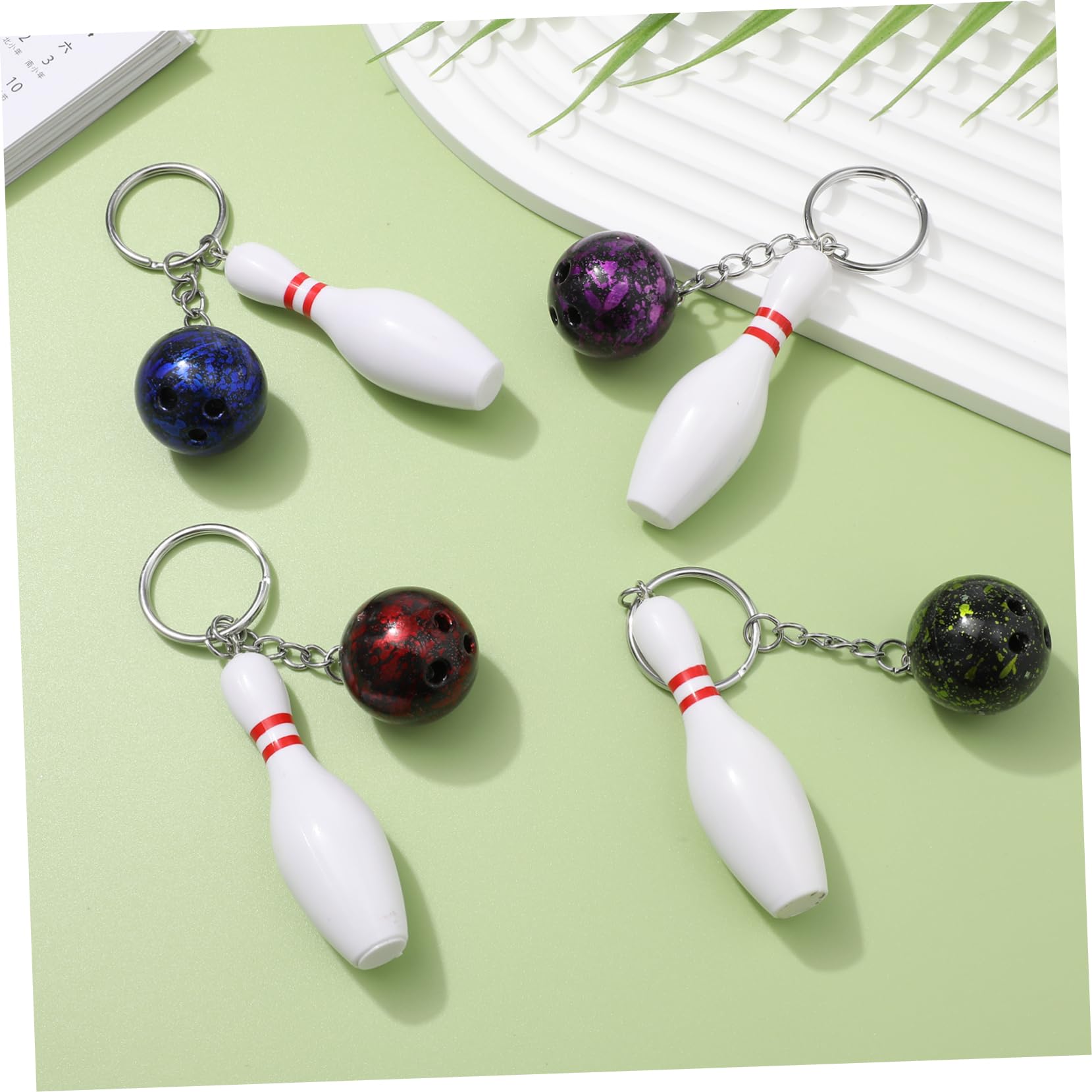 GAROZATION 30 Pcs Mini Bowling Keychain Set - Bulk Bowling Party Favors, Athlete Souvenirs & Decorations - Perfect for Bowling Themed Parties, Team Gifts & Sports Enthusiasts