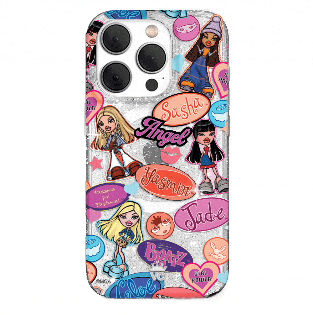 Bratz Pack Glitter iPhone Case - Trendy Sparkle Phone Cover for Bratz Fans - Perfect for Parties, School & Everyday Use