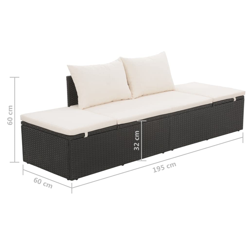 Outdoor Canopy Bed with Poly Rattan Frame - 76.8