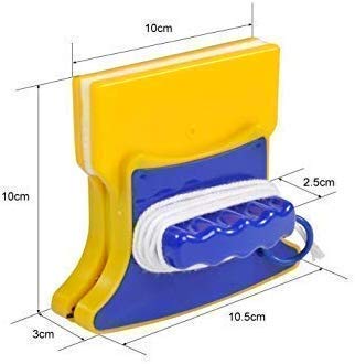 Rokzo Magnetic Window Cleaner - Double-Sided Glass Cleaning Tool with 2 Extra Cleaning Pads - Squeegee & Washing Equipment for Home & Office Use - Perfect for High Windows, Glass Doors, and Skylights