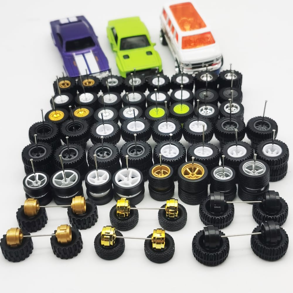 1/64 Scale Mixed 10-Piece Off-Road Wheels & Tires Set - Compatible with RC Cars, Model Trucks & Diecast Vehicles - Perfect for Crawling, Racing & Custom Builds
