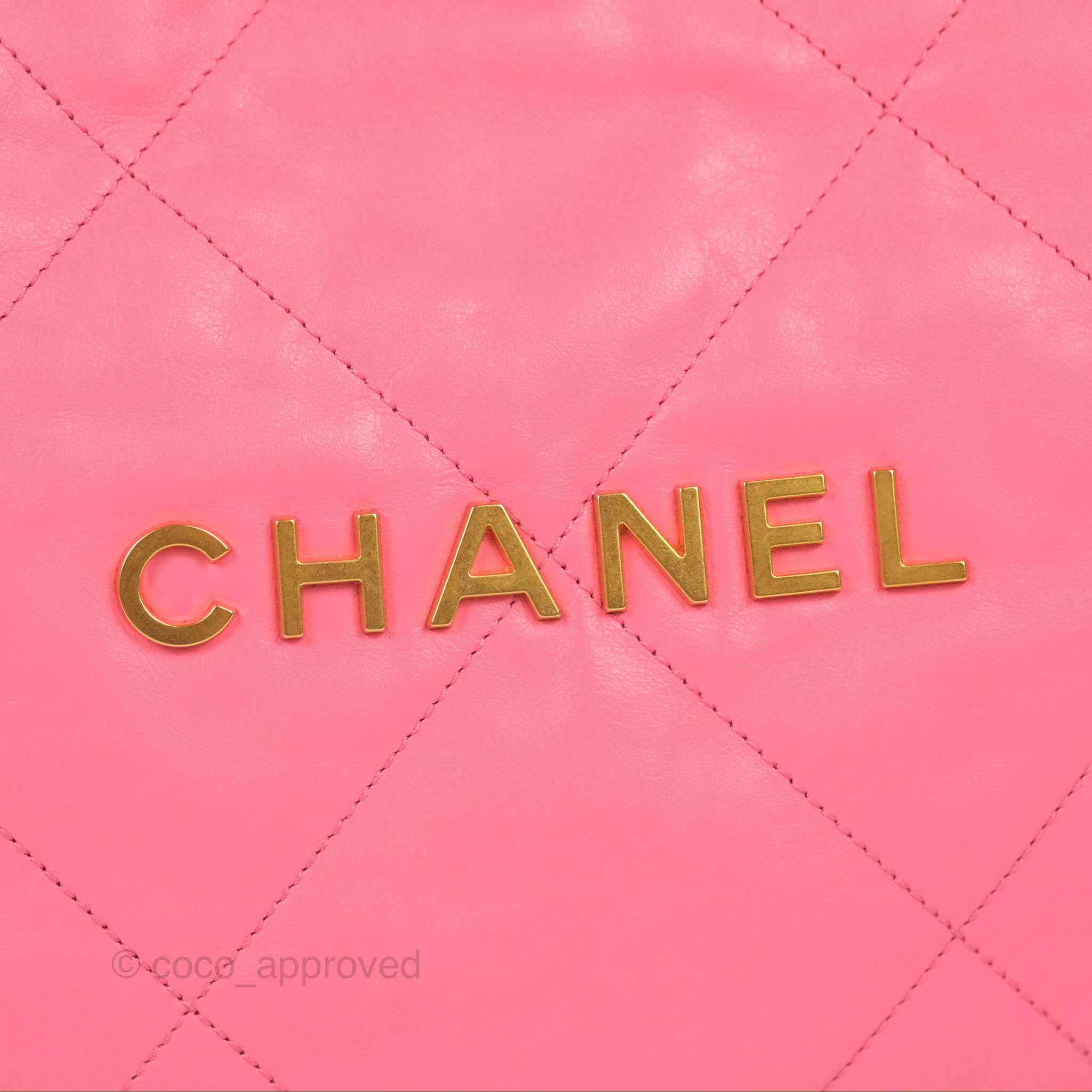 Chanel 22 Small Pink Shiny Calfskin Bag with Aged Gold Hardware - Luxury Crossbody Purse for Women, Perfect for Date Night & Special Occasions