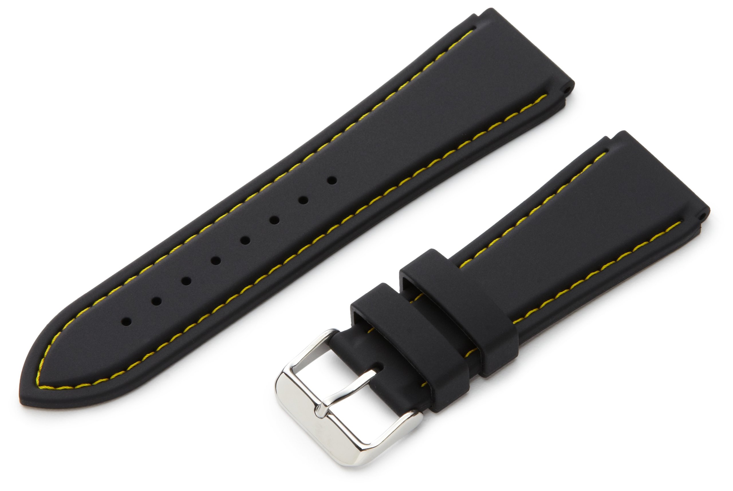 Hadley-Roma MS3345RF 180 Genuine Silicone Diver Watch Band for Men - Waterproof Sport Strap Replacement for Diving, Swimming & Outdoor Activities