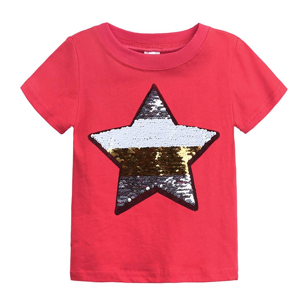 Kids Magic Flip Sequins T-Shirt - Short Sleeve Crew Neck Top for Play & Parties