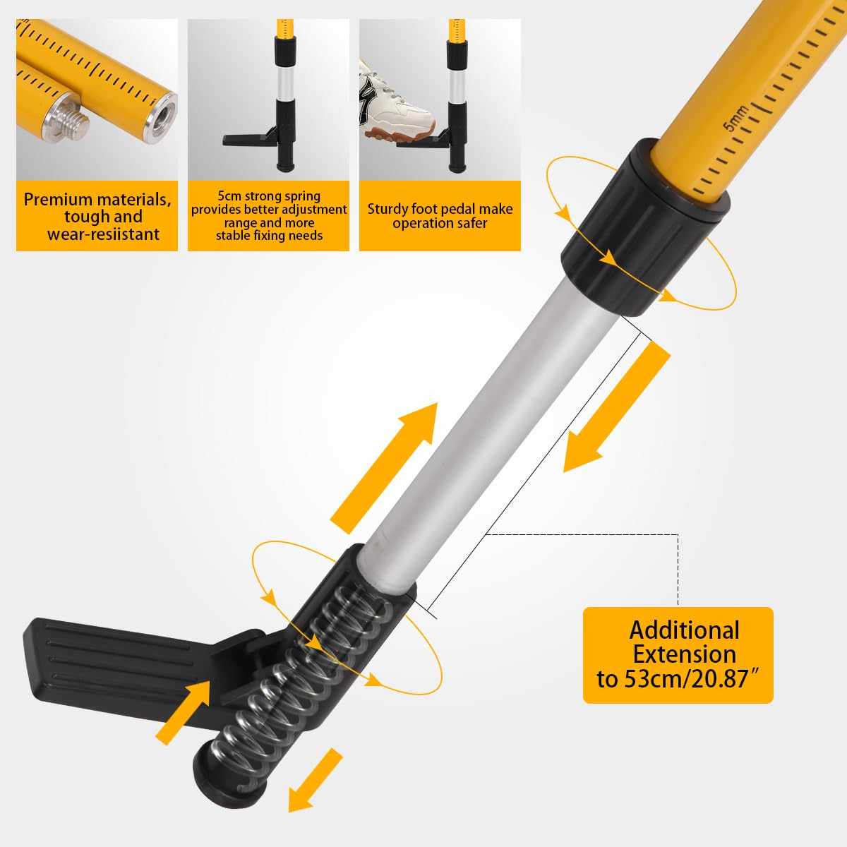 12 Ft./3.7M Telescoping Laser Level Pole with Tripod - 1/4