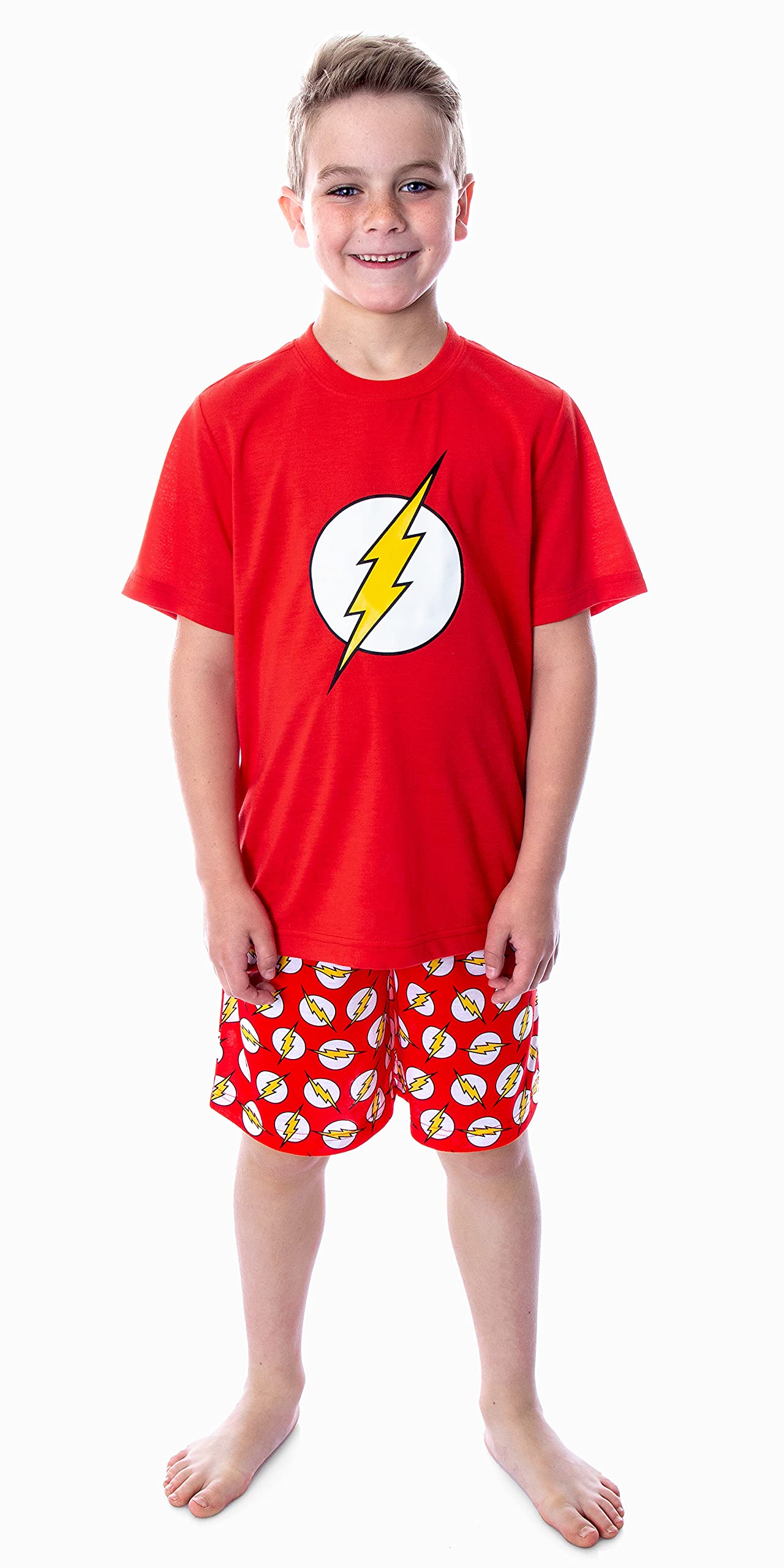 DC Comics Batman Logo Boys' Short Sleeve Pajama Set - Superhero Sleepwear for Kids & Toddlers - Perfect for Bedtime, Lounging & Comic-Themed Parties