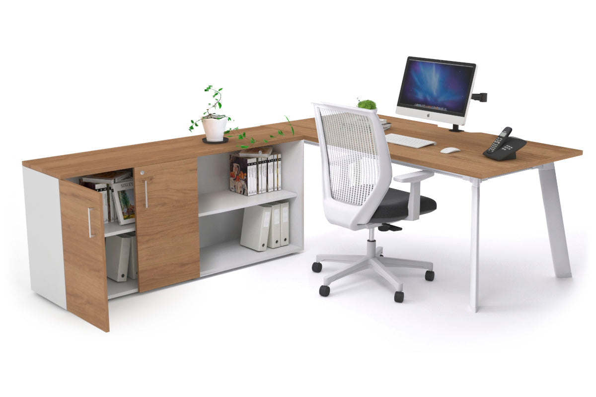 Switch Executive Office Desk with Uniform Spine & White Frame - 1600L x 800W with Cable Management Scallop - Perfect for Modern Workspaces, Home Offices & Conference Rooms