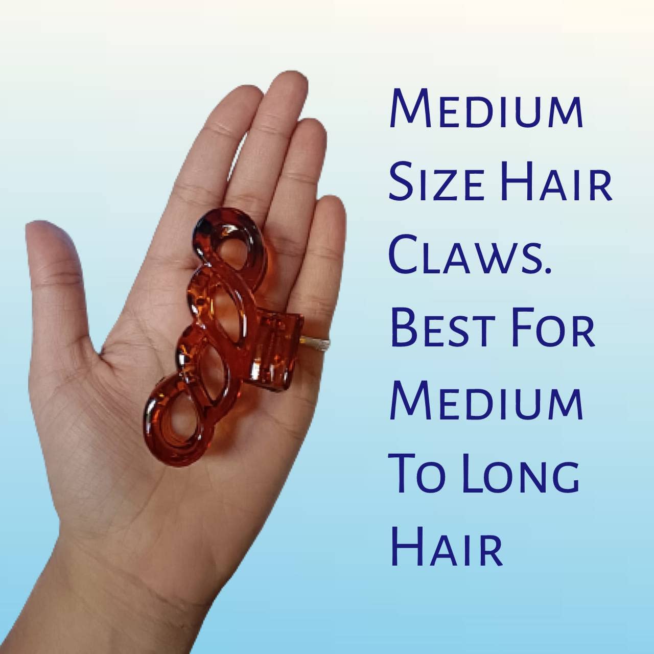 Vastra Studio Women's Hair Clips - 2 Pack Fashionable Korean Style Large Teeth Transparent Claw Clips for Thick Hair, Strong Hold Non-Slip Hair Accessories (Black & Brown Combo) - Perfect for Work, School, and Everyday Styling