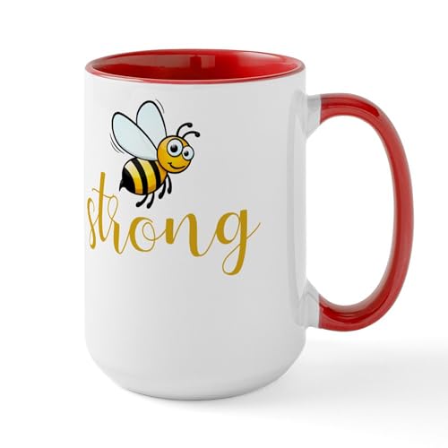 White/Red Inside - Bee Strong Mugs