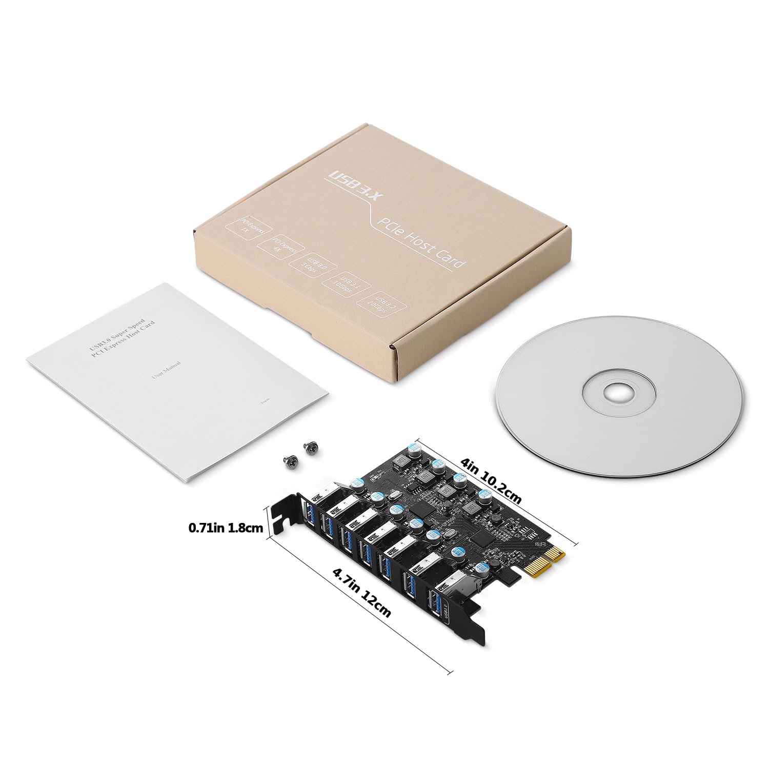 FARBOKO PCIe USB 3.0 Hub Card - 7-Port for PC & Mac - Desktop Expansion