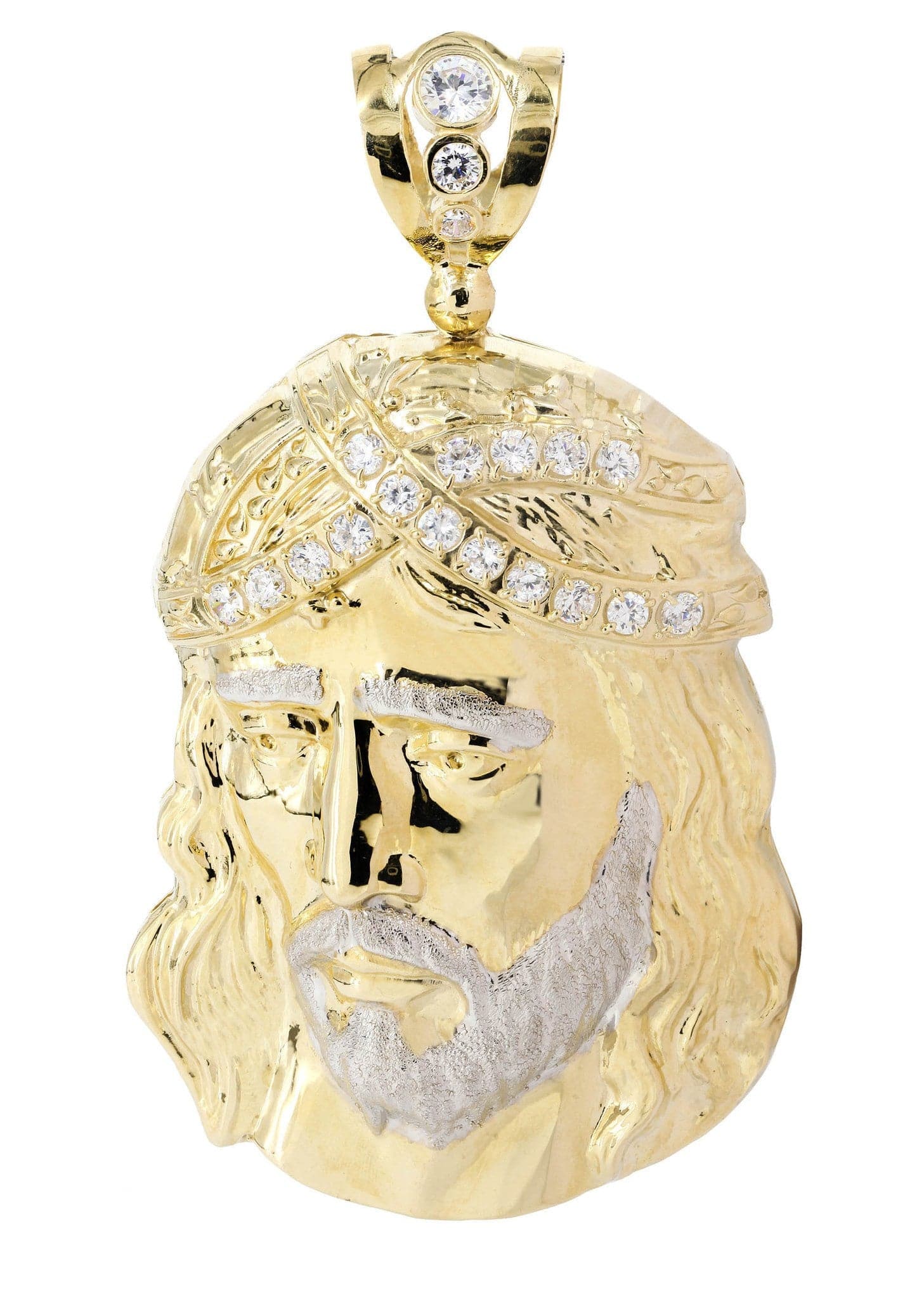 10K Gold Jesus Piece Pendant Necklace - 75.5 Grams Solid Gold Religious Jewelry for Men & Women - Perfect for Church, Gifts & Everyday Wear