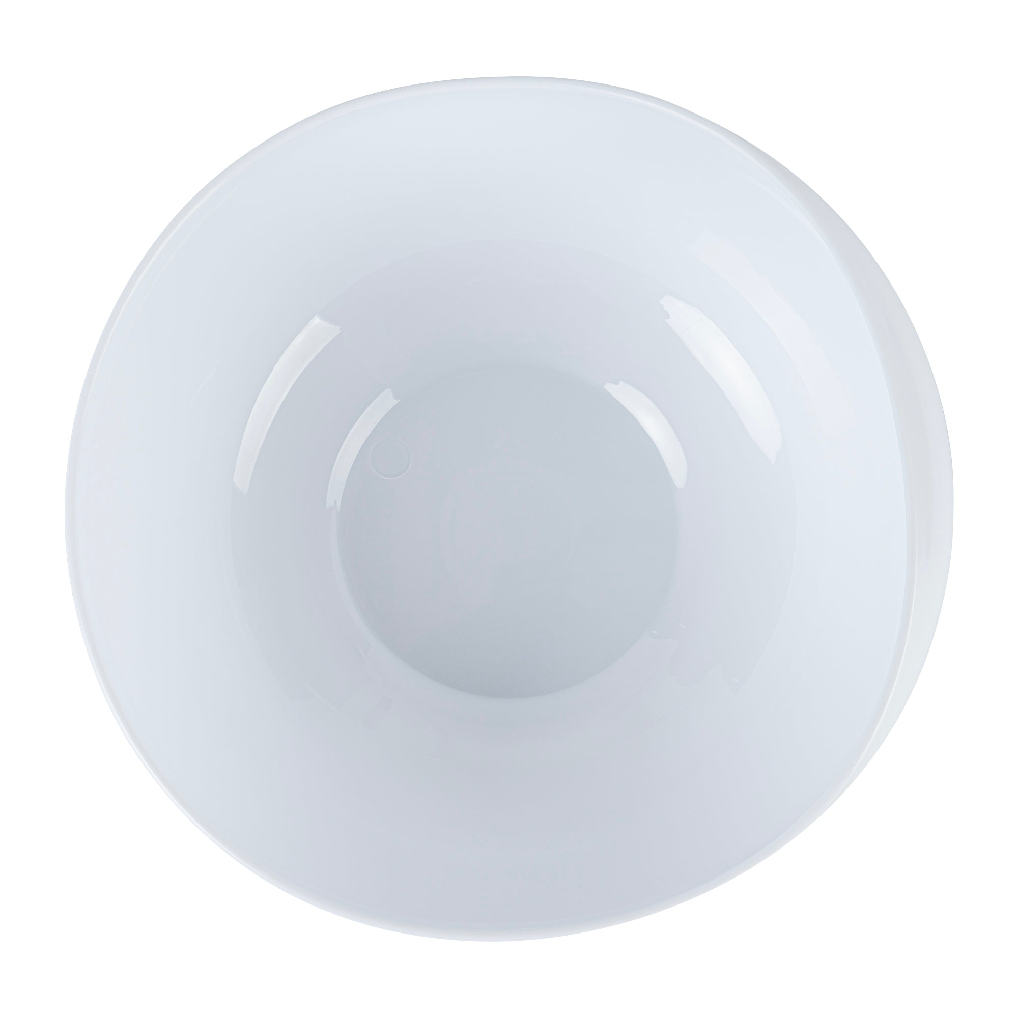 Adapt Tek 19 oz Round White Plastic Scoop Bowl - Spillproof with Suction Base, 5.75