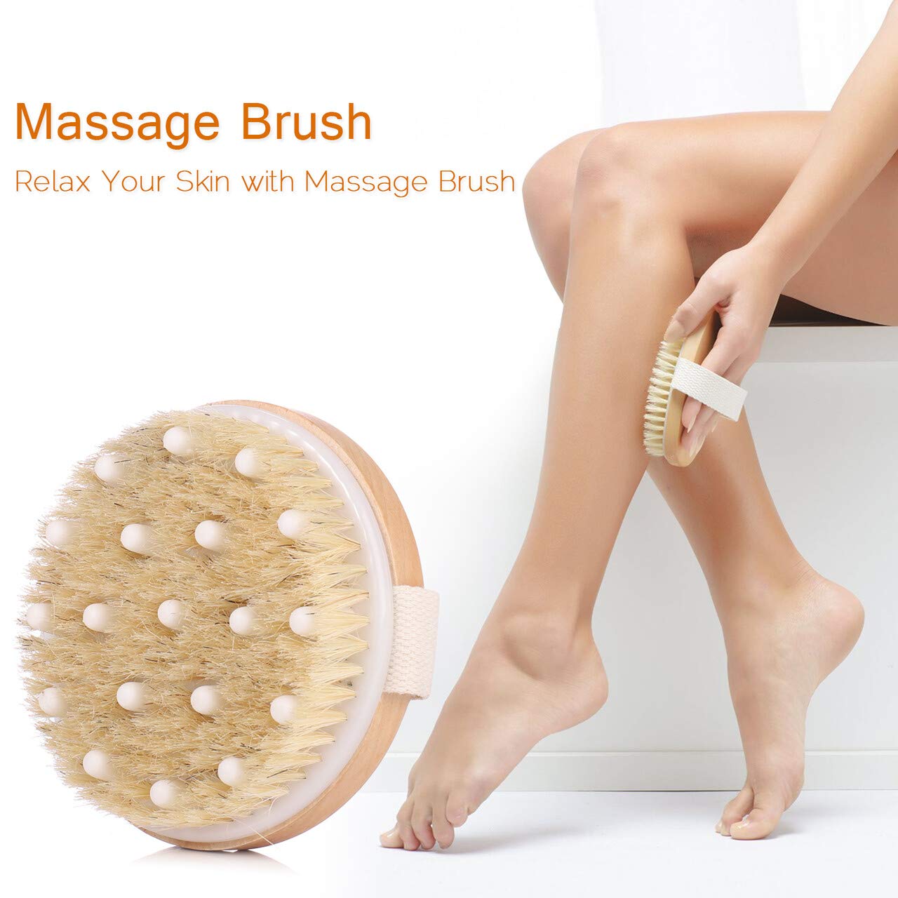 Topchances 5-in-1 Body Brush Set with Detachable Long Handle - Exfoliating Brush for Dry Skin, Cellulite Treatment & Back Scrubbing | Perfect for Shower, Spa & Home Skincare Routine