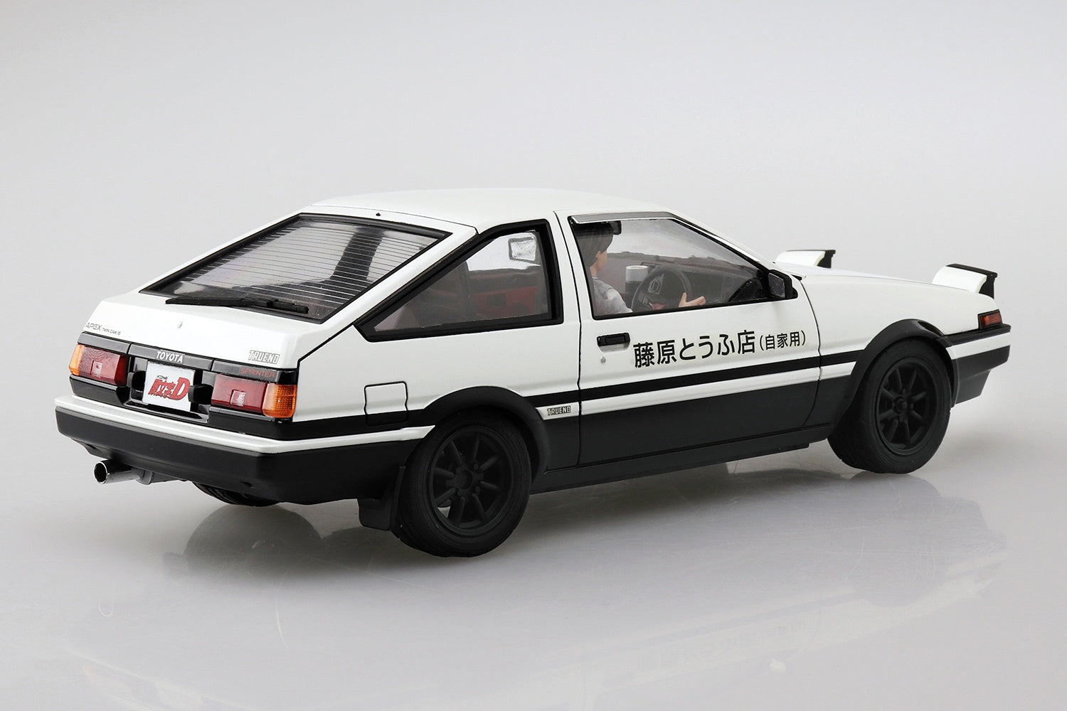 1/24 Aoshima Initial D Takumi Fujiwara AE86 Trueno Project D Model Kit with Driver Figure - Perfect for Anime Fans & Car Enthusiasts Collection Display