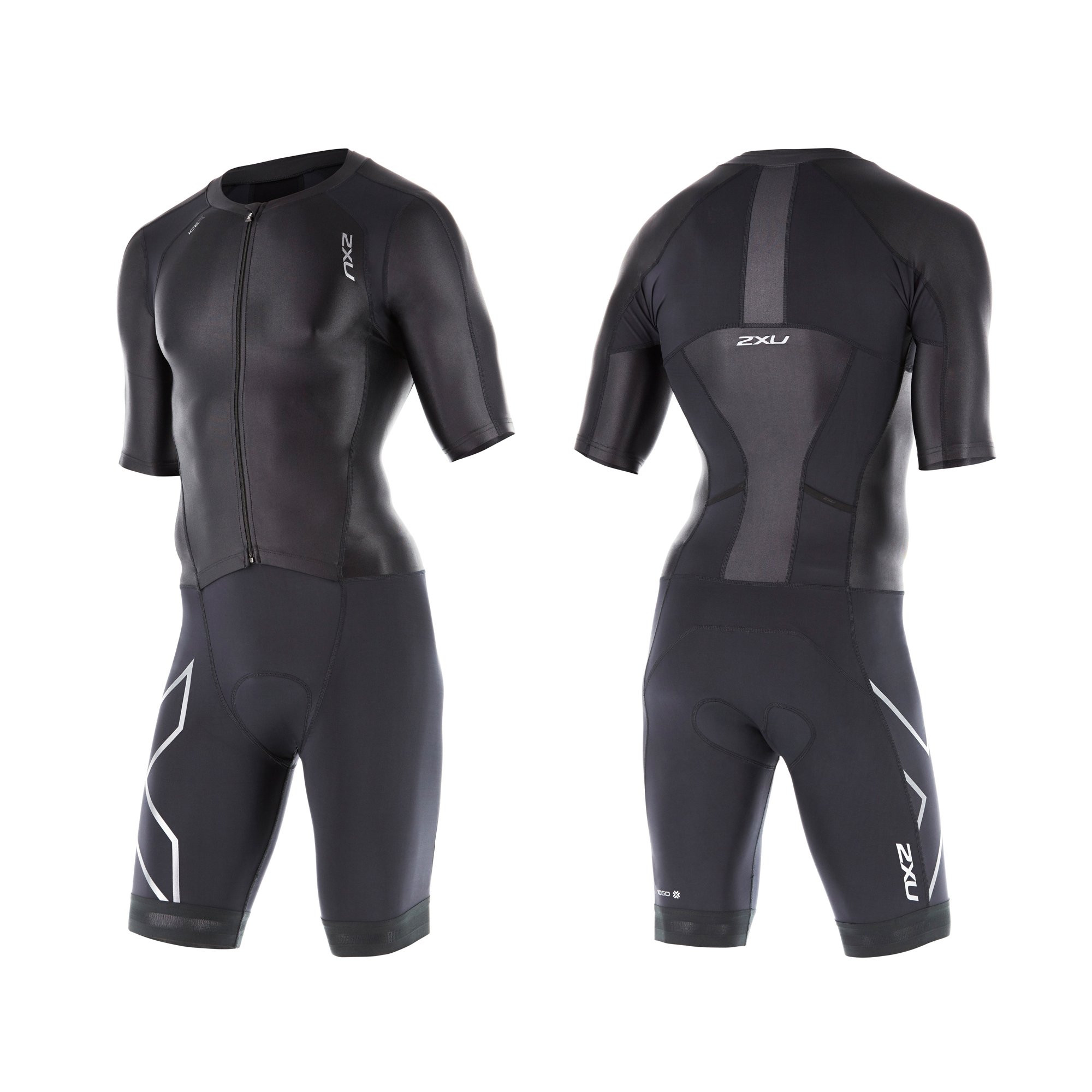 2XU Men's Compression Zip Sleeved Trisuit - Triathlon Wetsuit for Swimming, Cycling & Running - High Performance Tri Suit for Athletes