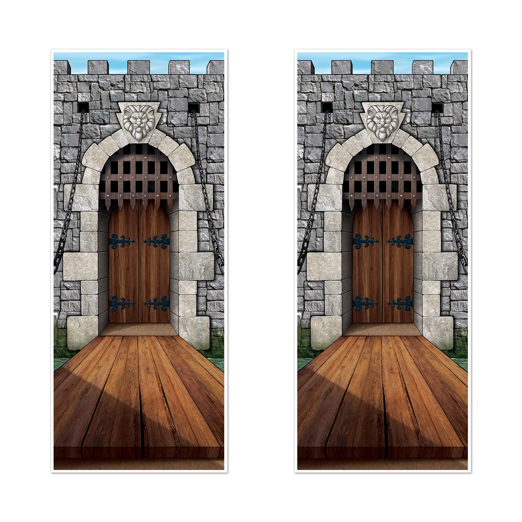 Beistle 12-Pack Castle Party Door Covers - Decorative Entrance Decor for Medieval, Halloween, and Birthday Party Themes - Perfect for Home, School, and Event Decorations