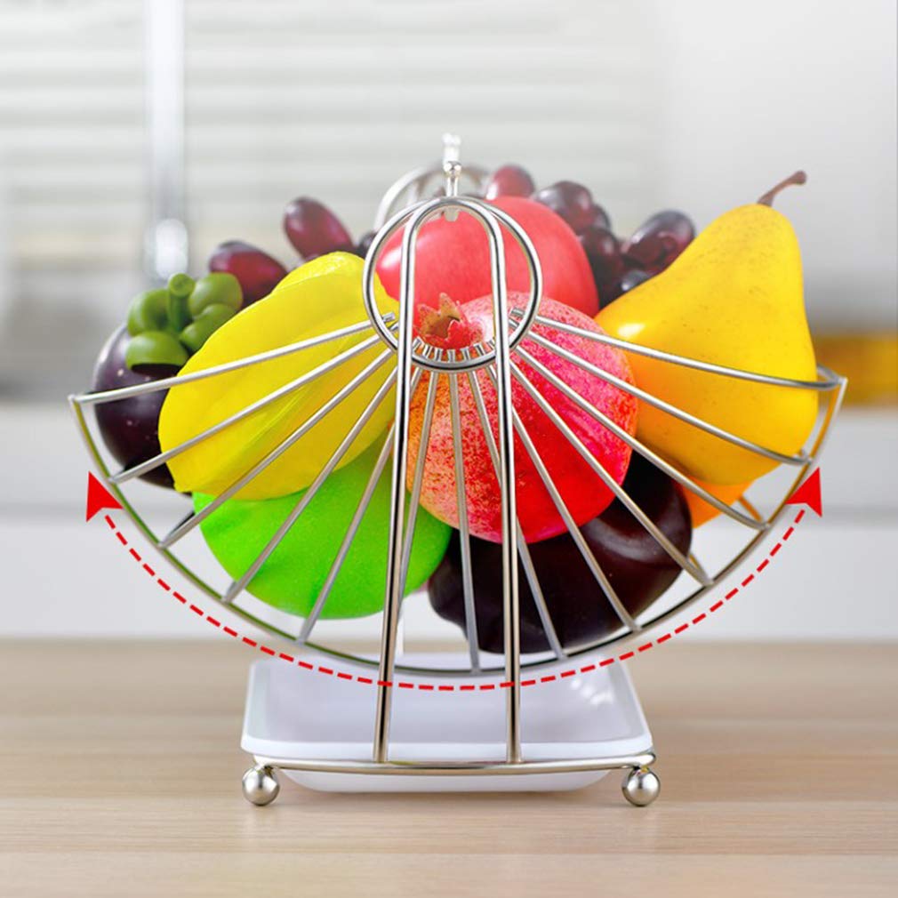 Stainless Steel Fruit Basket with Detachable Holder - Kitchen Storage Bowl for Bread, Fruits & Vegetables | Perfect for Countertop, Dining Table & Living Room Decor