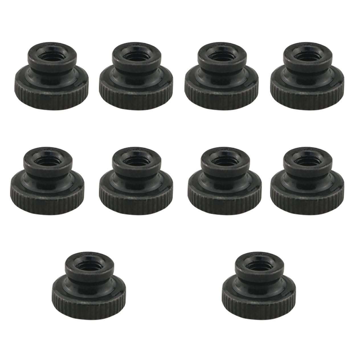10PCS Black Stainless Steel 304 Knurled Thumb Nuts M4 Round Knobs - Durable Hand Nuts for 3D Printer Parts, CNC Machinery & DIY Projects - Perfect for Secure Fastening and Easy Adjustments