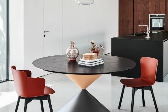 Midj Clessidra Modern Dining Table - Elegant Glass Top & Sturdy Metal Base for Kitchen, Dining Room, or Open-Concept Living Space