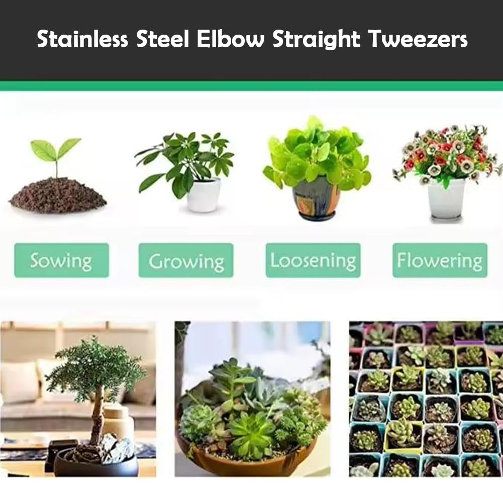 Bonsai Tweezers 2-in-1 Root Rake & Scraper - Mini Gardening Tools for Aquascaping & Plant Care