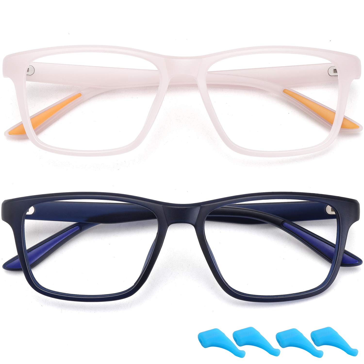 WOWSUN Blue Light Blocking Glasses for Kids - Anti Eyestrain Computer Gaming Glasses for Boys & Girls - Lightweight TR90 Frame for Online Classes, Video Games & Screen Time Protection