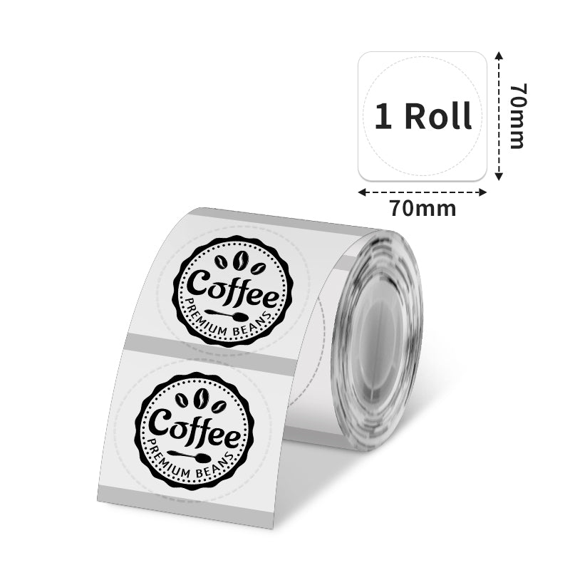 Phomemo 70x70mm Clear Round Thermal Stickers for M200 M220 M221 Label Printer - Perfect for Shipping, Packaging & Inventory Labels