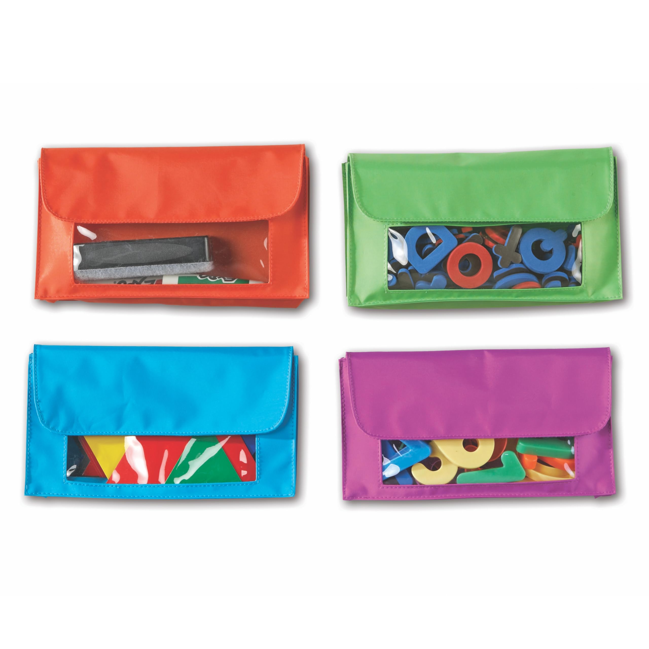 Learning Resources Magnetic Storage Pockets - Set of 4 Colorful Whiteboard Organizers for Classroom Supplies, Teacher Accessories & School Essentials | Perfect for Classroom Organization, Homework Assignments & Back to School Supplies