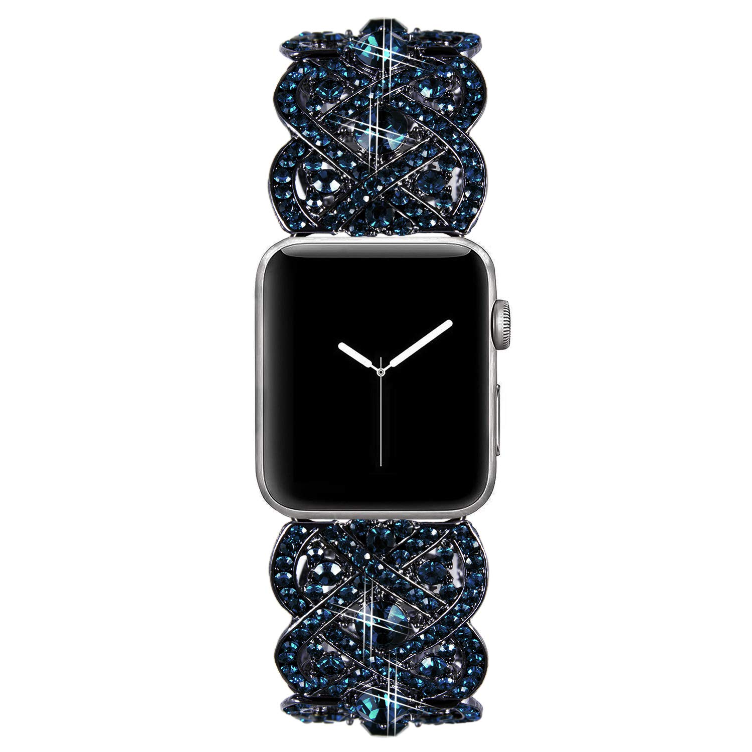 VIQIV Bling Bands for Apple Watch 40mm 44mm - Diamond Rhinestone Stainless Steel Metal Bracelet Strap Compatible with iWatch Series 1/2/3/4 - Elegant Wristband for Women - Perfect for Parties, Weddings & Everyday Wear