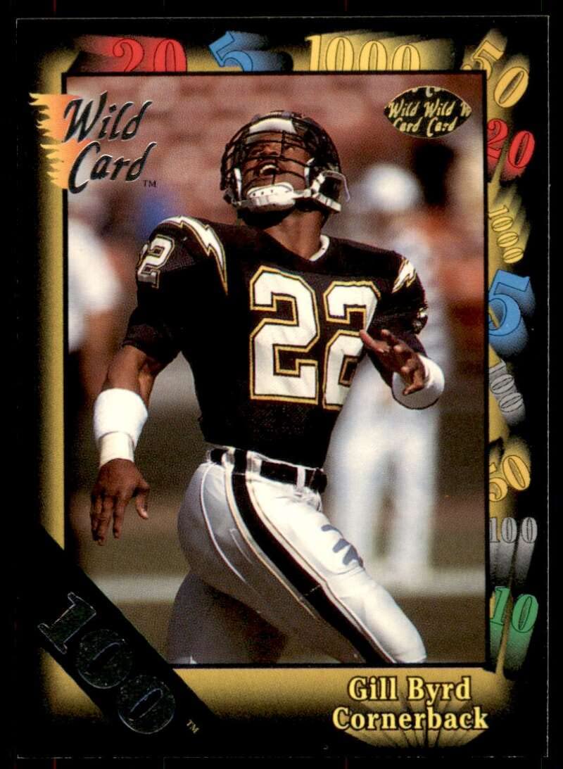 1991 Gill Byrd Wild Card 100 Stripe #104 Football Trading Card - Perfect for NFL Collectors and Sports Memorabilia Enthusiasts