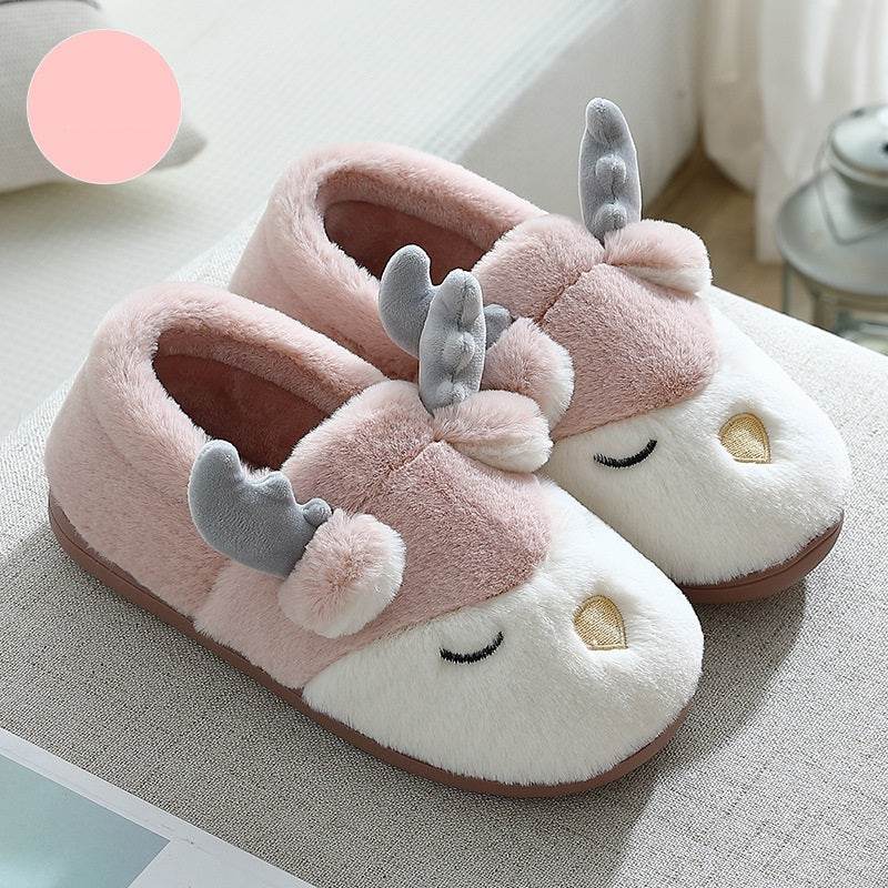 Spoodle: Cozy Elk Indoor Slippers for Women & Men - Warm Winter House Shoes for Home, Office & Relaxation